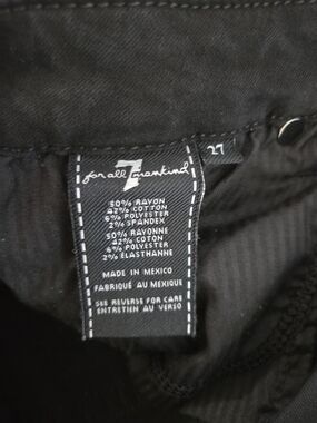 7 For All Mankind Black Denim Jeans